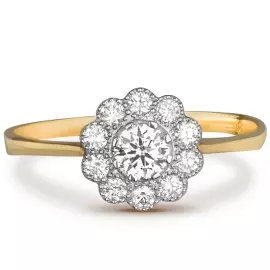 Кольцо из желтого золота с бриллиантами