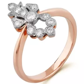 Кольцо из красного золота с бриллиантами