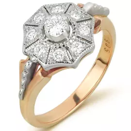 Кольцо из красного золота с бриллиантами