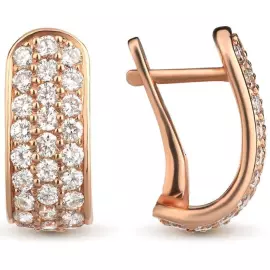 Серьги из красного золота с бриллиантами