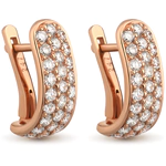 Earrings made of red gold with diamonds