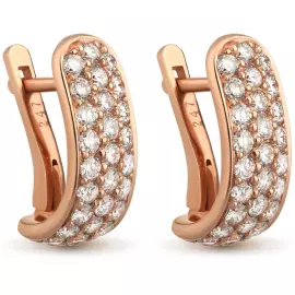 Серьги из красного золота с бриллиантами