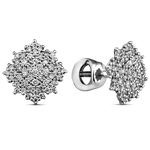 Earrings in white gold with diamonds