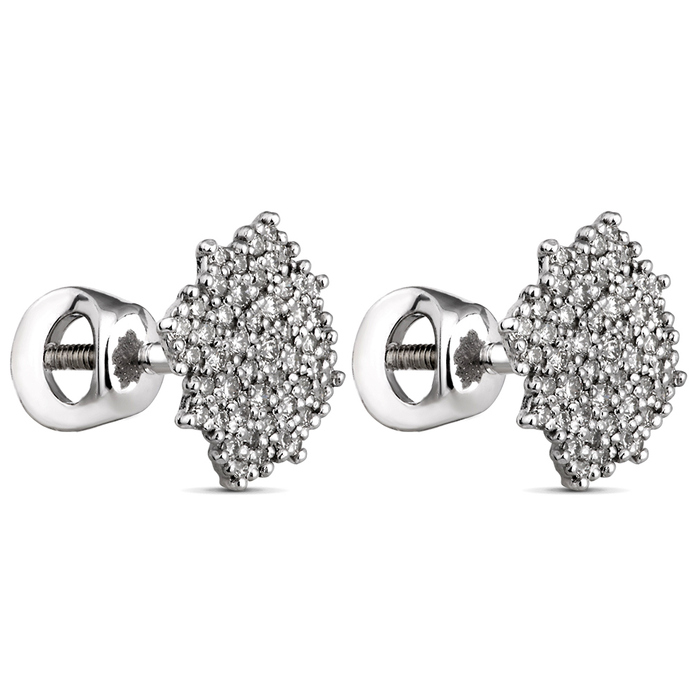 Earrings in white gold with diamonds