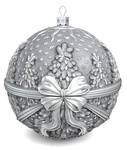 Set of 6 silver Christmas balls "New Year"