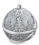 Set of 6 silver Christmas balls "New Year"