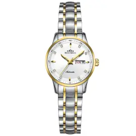 Наручные механические часы с автоподзаводом Lincor "Elegance" серебристо-золотистые