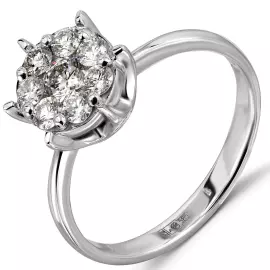 Кольцо из белого золота с бриллиантами