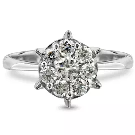 Кольцо из белого золота с бриллиантами