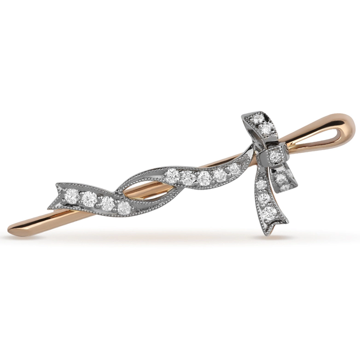 Red gold brooch with diamonds