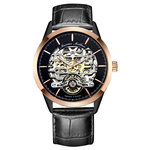 Mikhail Moskvin "Elegance" self-winding mechanical wristwatch in black and gold with a black strap