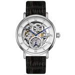 Mikhail Moskvin "Elegance" self-winding Mechanical Wristwatch in silver with Black Strap