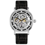 Mikhail Moskvin "Elegance" self-winding Mechanical Wristwatch in silver with Black Strap