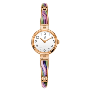 Lincor Flora Gold Enamel Quartz Wrist Watch
