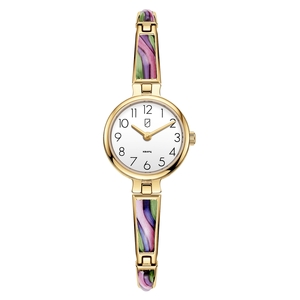 Lincor Flora Gold Enamel Quartz Wrist Watch