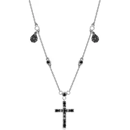 White gold necklace with diamonds