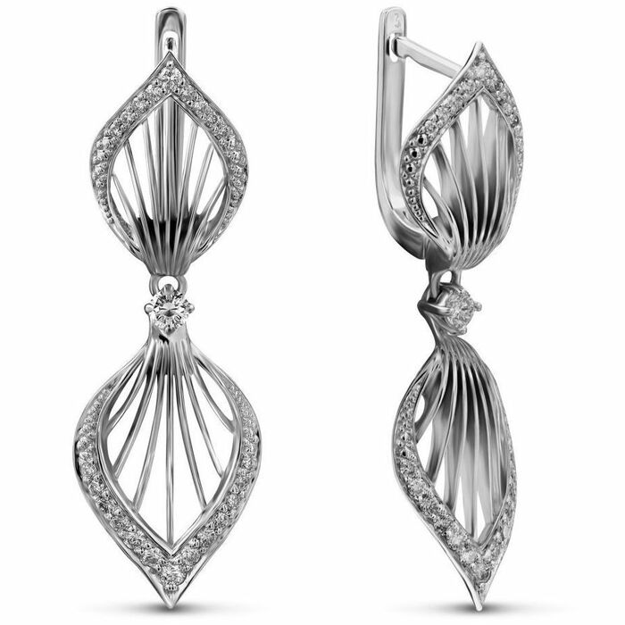 Серьги из белого золота с бриллиантами