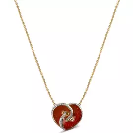 Red gold necklace with diamonds