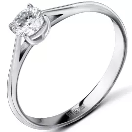 Кольцо из белого золота с бриллиантом