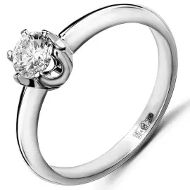 Кольцо из белого золота с бриллиантом