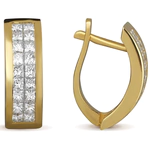 Yellow gold earrings with diamonds