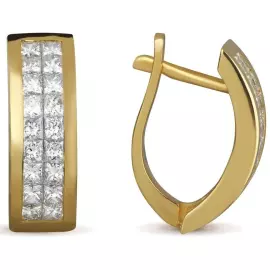 Серьги из желтого золота с бриллиантами