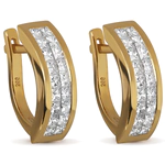 Yellow gold earrings with diamonds
