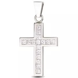 Подвеска-крест из белого золота с бриллиантами