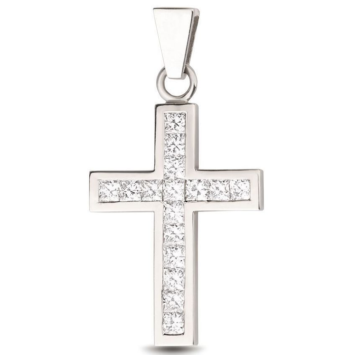 White gold cross pendant with diamonds