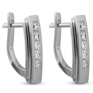 Серьги из белого золота с бриллиантами