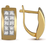 Yellow gold earrings with diamonds
