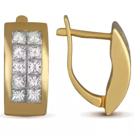 Серьги из желтого золота с бриллиантами