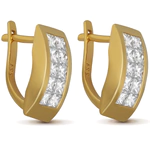Yellow gold earrings with diamonds