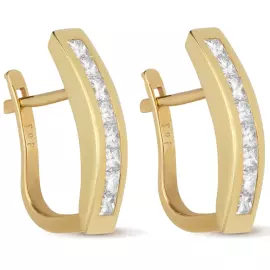 Серьги из желтого золота с бриллиантами