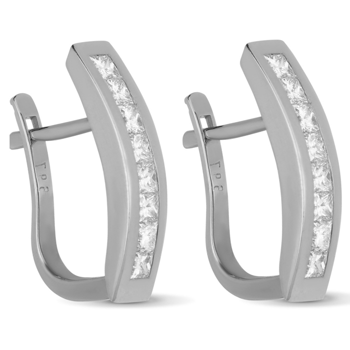 Серьги из белого золота с бриллиантами