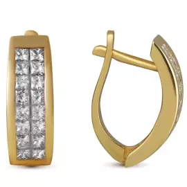 Yellow gold earrings with diamonds