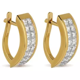Yellow gold earrings with diamonds