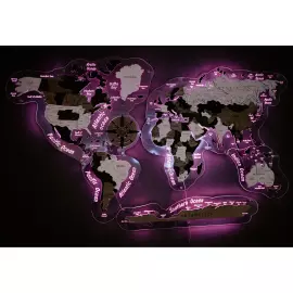 Corporate world map made of precious wood 3D to order