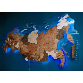 Corporate world map made of precious wood 3D to order