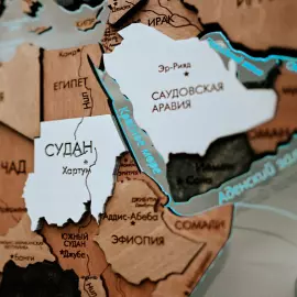 Corporate world map made of precious wood 3D to order