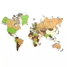 Карта мира, многоуровневая 3D "Avocado", на заказ