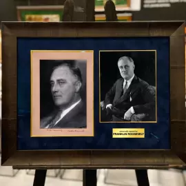 Фото с автографом 32-го президент США Франклина Рузвельта