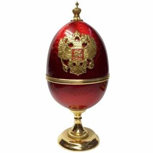 Яйцо-шкатулка из латуни, красное
