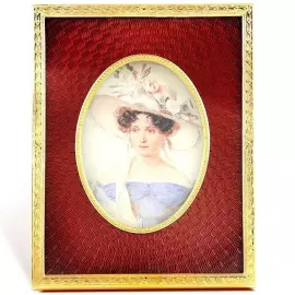 Рамка для фото из латуни с деревом и ювелирным стеклом