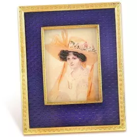 Рамка для фото из латуни с деревом и ювелирным стеклом