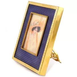 Рамка для фото из латуни с деревом и ювелирным стеклом