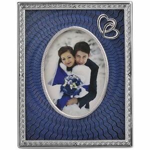 Brass photo frame with wood and jewelry glass