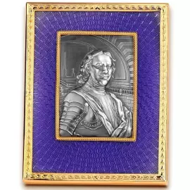 Panel "Peter I" made of brass