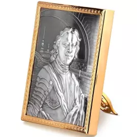 Panel "Peter I" made of brass