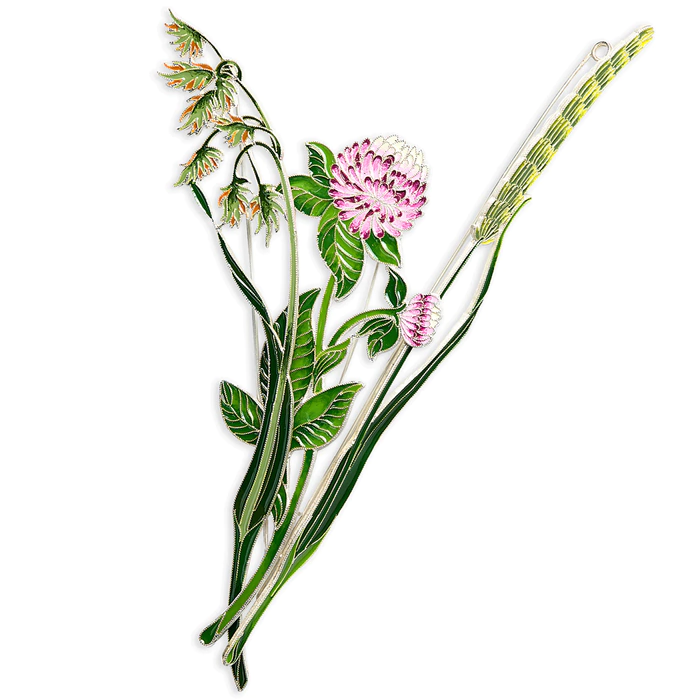 Silver brooch "Clover" from the collection "Herbarium of Tatyana Polyakova"